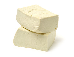 tofu on white background