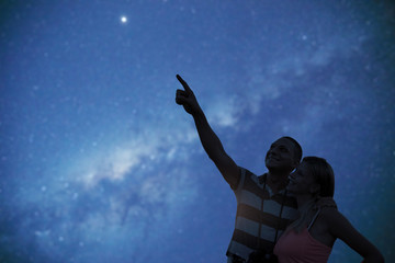 Couple under the Milky way stars. My astronomy work.