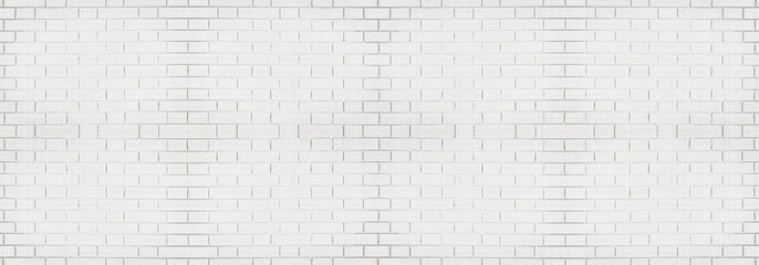 Abstract white brick wall texture for your design background or wallpaper. Panorama picture.