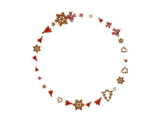 Naklejka premium Christmas Background. Happy New Years Day. Xmas pattern decoration isolated on white. Holiday festive celebration concept.