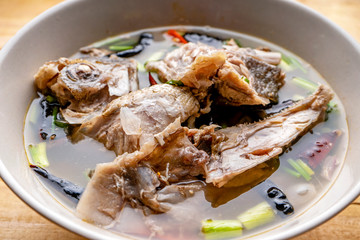 Tom Yum Fish Head,Grouper,Spicy fish head pot,Spicy grouper head,Tom Yum grouper fish head or Sour fish soup in the hot pot