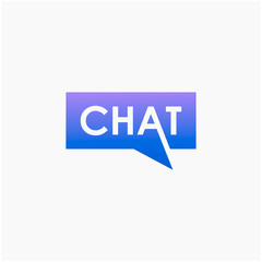 chat lettering with bubble concept logo design. talk, speak, logo template. Chat vector logotype design template.  -vector