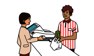 外国人のコンビニエンススタッフ