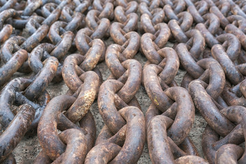 the anchor chain is in the dock