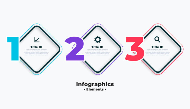 three steps business infographics template design