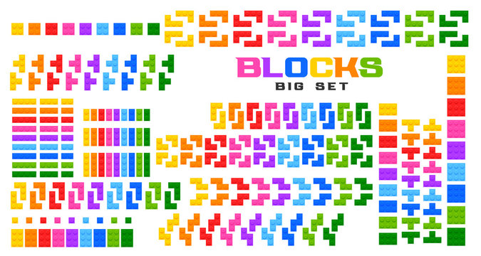 big set of blocks toy in many colors