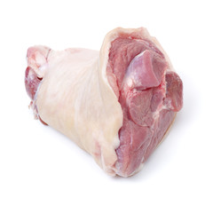 raw pork (leg) isolated on white background