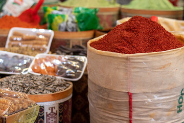 spices market in turkey red pepper