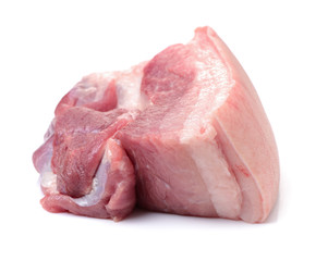 Raw pork meat isolated on white background 