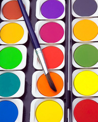 watercolor paints set paintbrush