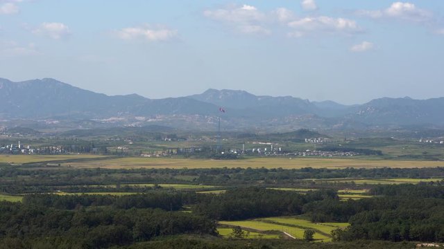 Kijong-dong a North Korean village near the border from Dora Observatory