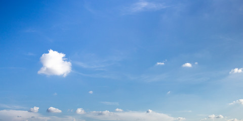panorama blue sky background with clouds.