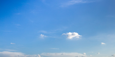 panorama blue sky background with clouds.