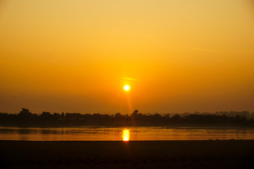 Sunset on Khong river at Nakhon Phanom