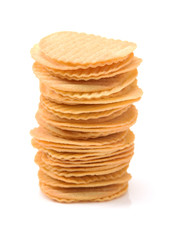 Potato Chips on white background