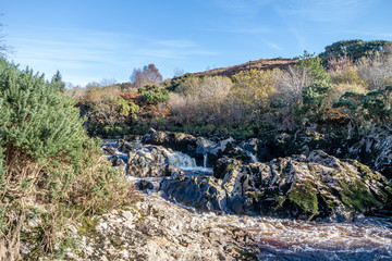 Fototapeta na wymiar The River Glen and waterfalls by Carrick in County Donegal - Ireland