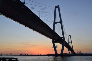 名港中央大橋からの夕景