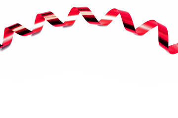 red ribbon banner composition pattern above white background concept