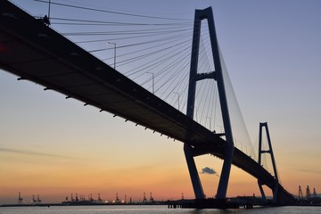 名港中央大橋からの夕景
