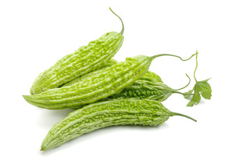 Bitter melon on white background 