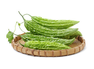 Bitter melon on white background 