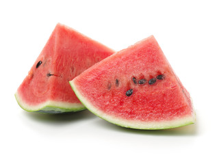 Slice of watermelon on white background 