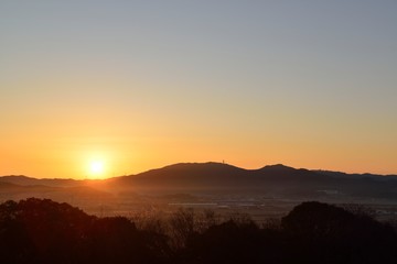 Naklejka premium 日の出