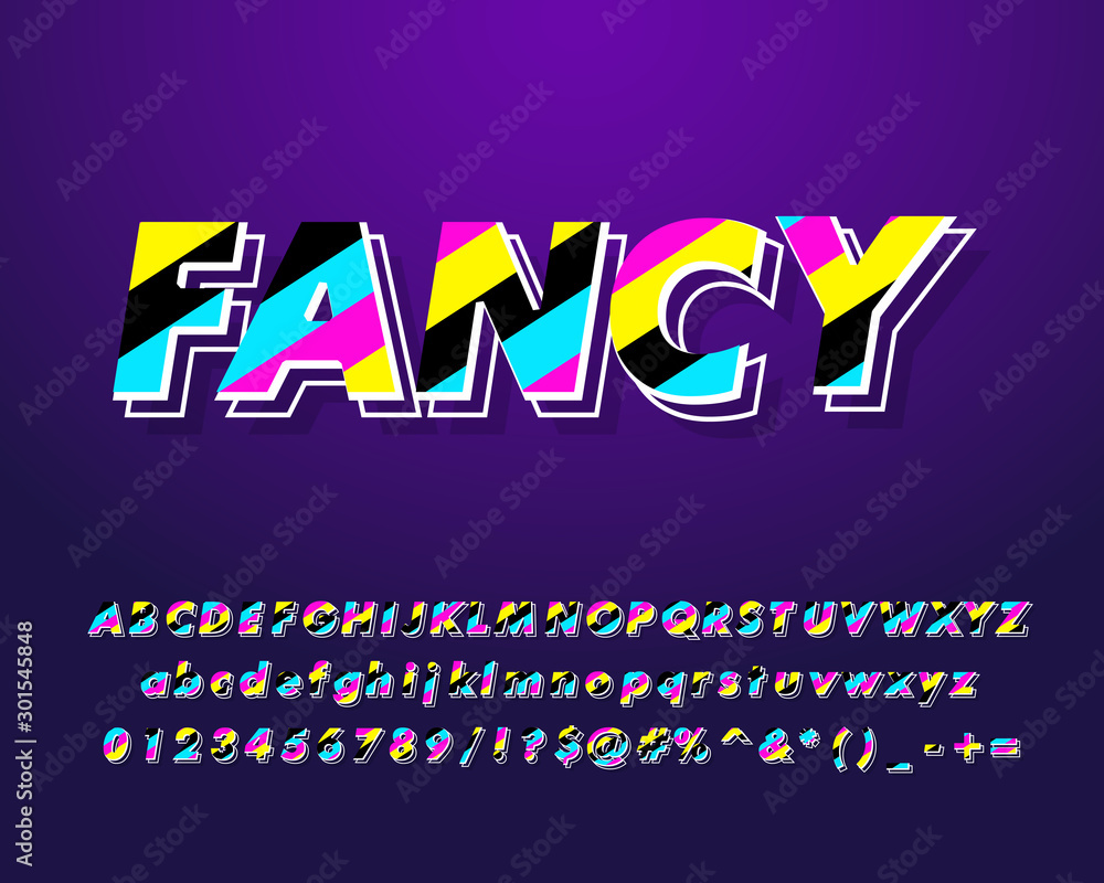 Poster modern retro old pop art font effect with color texture pattern and shadow