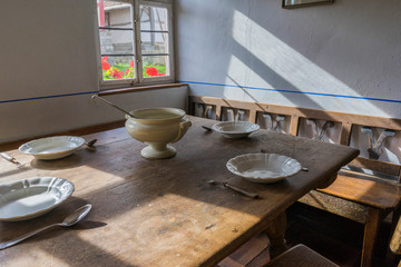 Schwaebisch Hall, Wackershofen, Germany - 15 October 2019: Interior views of a german village house.