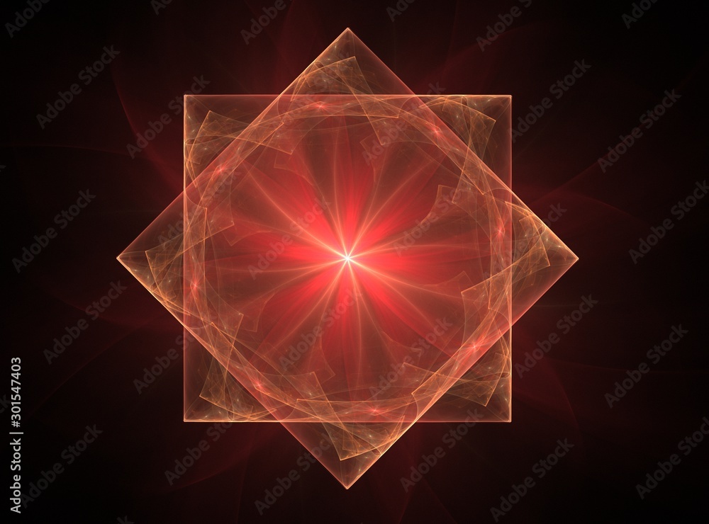 Poster lacy colorful clockwork pattern. digital fractal art design. abstract design of sacred symbols signs