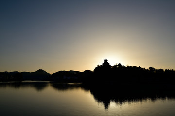 犬山城からの日の出