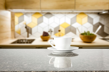 Table background of free space and home interior 