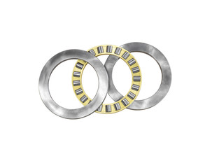 disassembled roller bearing isolated on white background