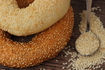 Sesame seed bagel bread