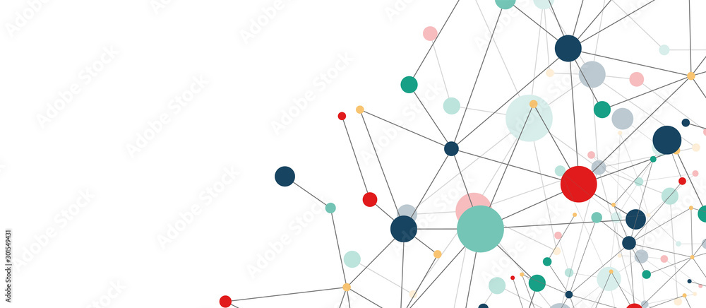 Poster line points connections geometric abstract background.