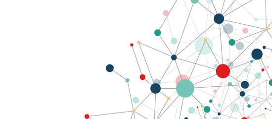 Line points connections geometric abstract background.