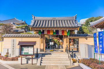 Main portal of the Togakuji temple of the Shingon sect whose main deities are the protector of the...