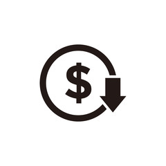 Currency Icon, Down Currency icon