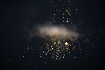 glitter vintage lights background. gold, silver, abstract lights luxury bokeh background. defocused