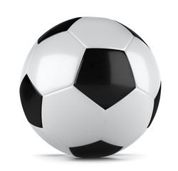 3D rendering of a classic soccer black-white ball