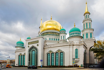 Moscow, Russia, Cathedral mosque. This is the main mosque in Moscow, one of the largest and highest mosques in Russia and in Europe.