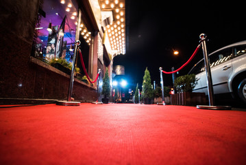Empty red carpet before opening ceremony