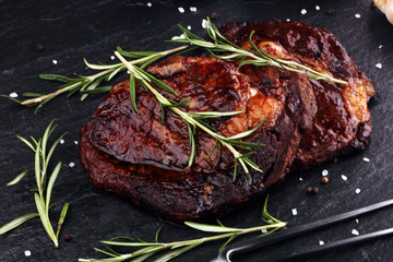 Barbecue Rib Eye Steak or rump steak - Dry Aged Wagyu barbecue Entrecote Steak