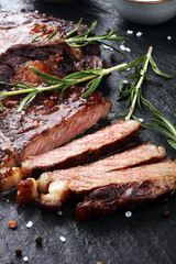 Barbecue Rib Eye Steak or rump steak - Dry Aged Wagyu barbecue Entrecote Steak