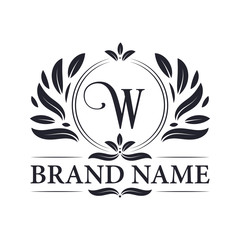 Vintage ornamental alphabet W logo design template. Luxury & elegant W letter logo design template.