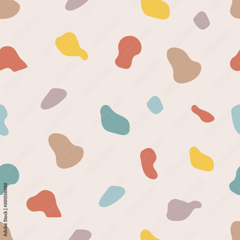 Poster terrazzo seamless pattern. terrazzo flooring vector seamless pattern. abstract memphis background. v
