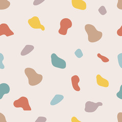 Terrazzo seamless pattern. Terrazzo flooring vector seamless pattern. Abstract memphis background. Vector marble background.