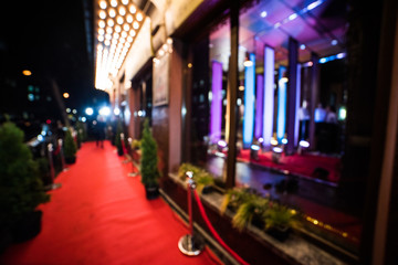 Empty red carpet entrance