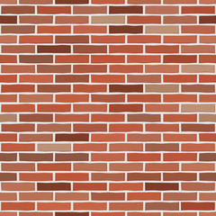 Brick wall textured wallpaper. Seamless vector pattern. Background material. Modern design. Geometric style. Stone wall. Vector seamless textured pattern. Brown and orange brick background.