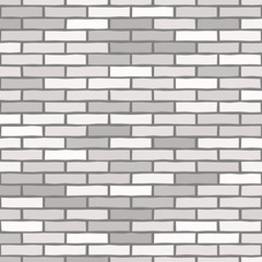 Brick wall textured wallpaper. Seamless vector pattern. Background material. Modern design. Geometric style. Stone wall. Vector seamless textured pattern. Gray and white brick background.